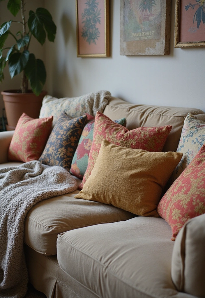 18 Jaw-Dropping Eclectic Apartment Decor Ideas to Mix Vintage Finds with Modern Touches! - 1. Layered Textures with Vintage Fabrics