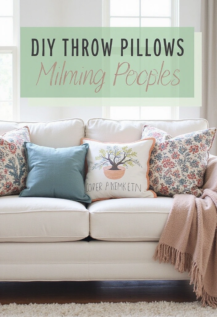 14 Creative DIY Home Makeovers Under $100 (You Won't Believe #10!) - 7. Textiles Transformation: Pillows and Throws