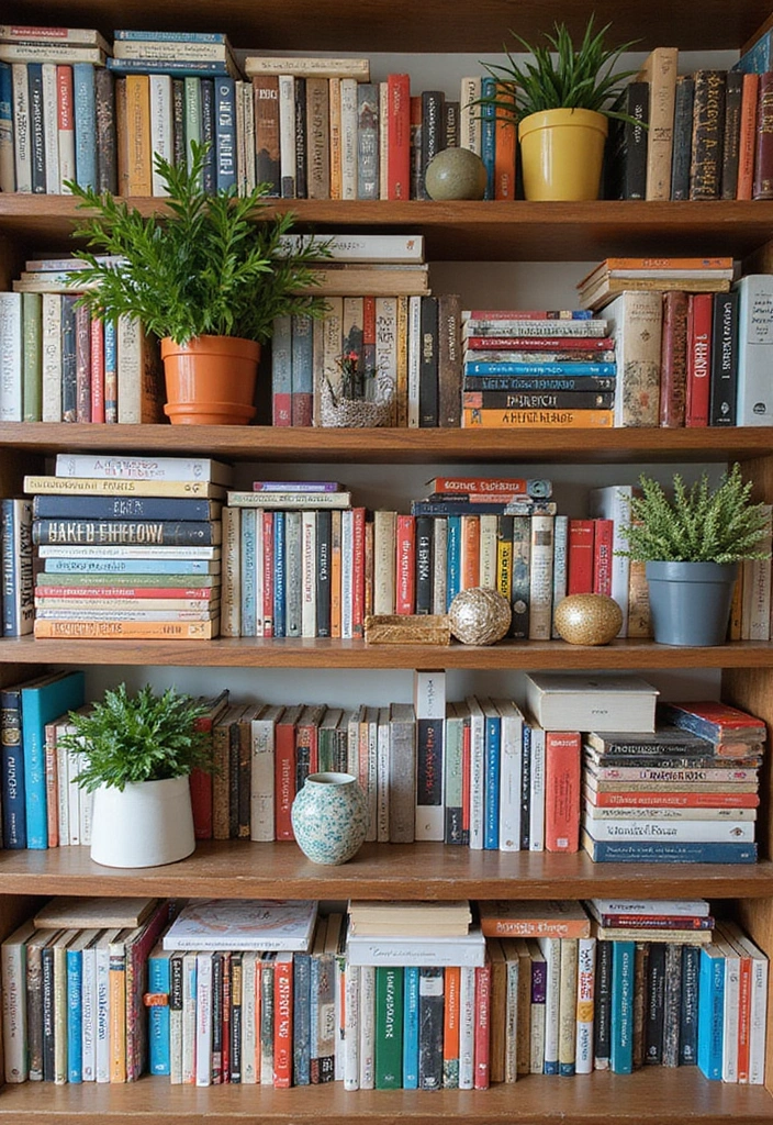 18 Jaw-Dropping Eclectic Apartment Decor Ideas to Mix Vintage Finds with Modern Touches! - 12. Artful Book Displays