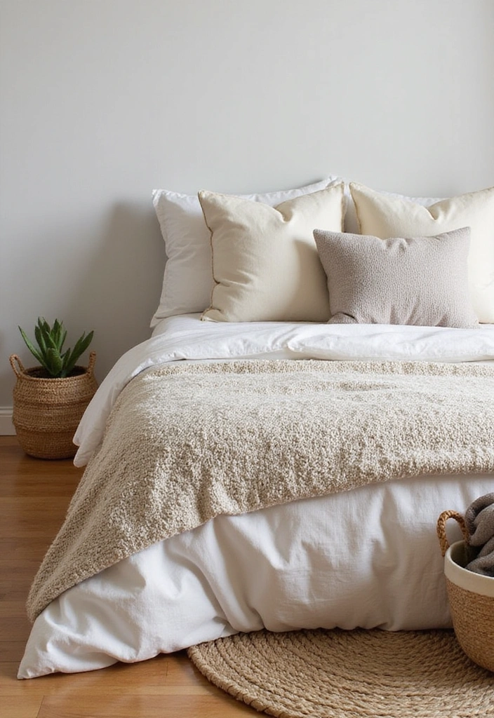 12 Minimalist Botanical Bedroom Ideas That Are Both Chic and Calming! - 5. Layer Textures