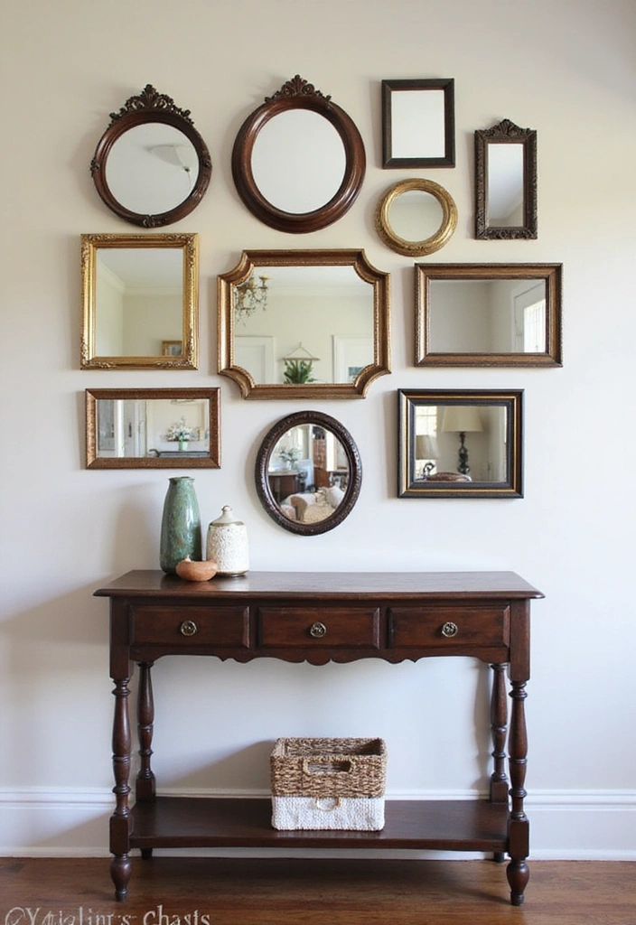 18 Jaw-Dropping Eclectic Apartment Decor Ideas to Mix Vintage Finds with Modern Touches! - 7. Creative Use of Mirrors