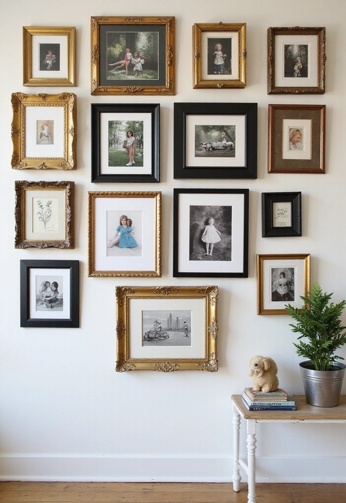 18 Jaw-Dropping Eclectic Apartment Decor Ideas to Mix Vintage Finds with Modern Touches! - 2. Statement Wall with Mismatched Frames