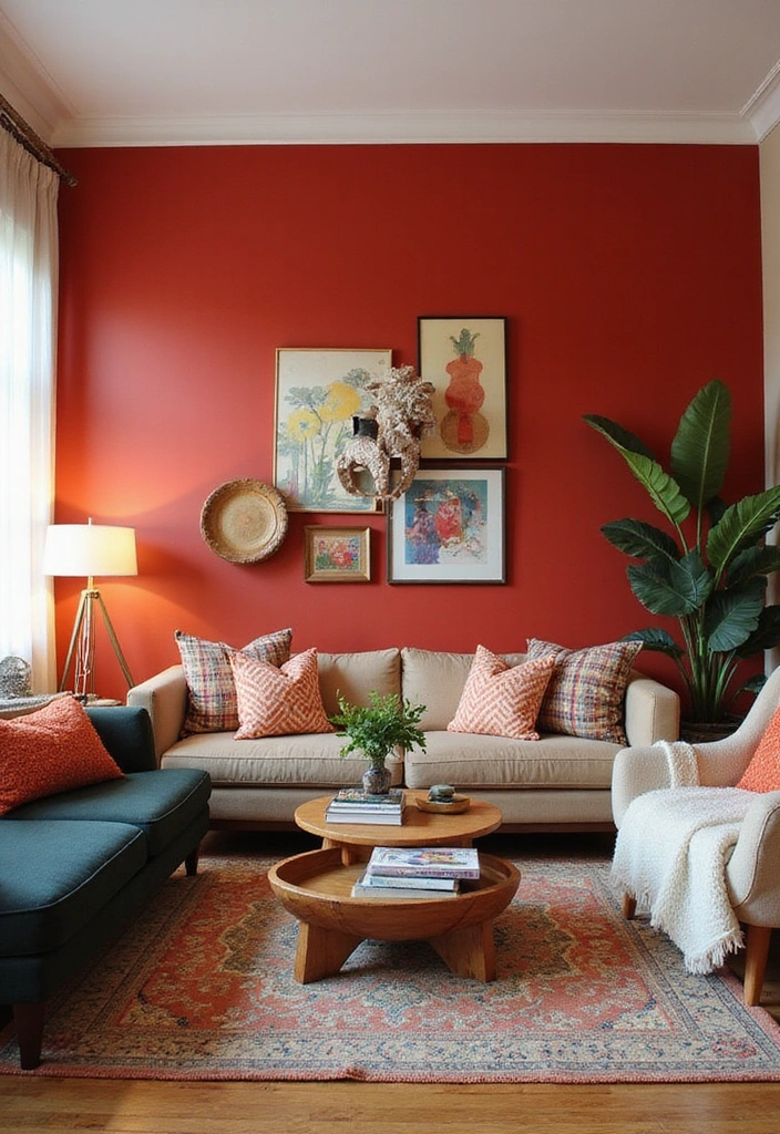 18 Jaw-Dropping Eclectic Apartment Decor Ideas to Mix Vintage Finds with Modern Touches! - 8. Bold Accent Walls