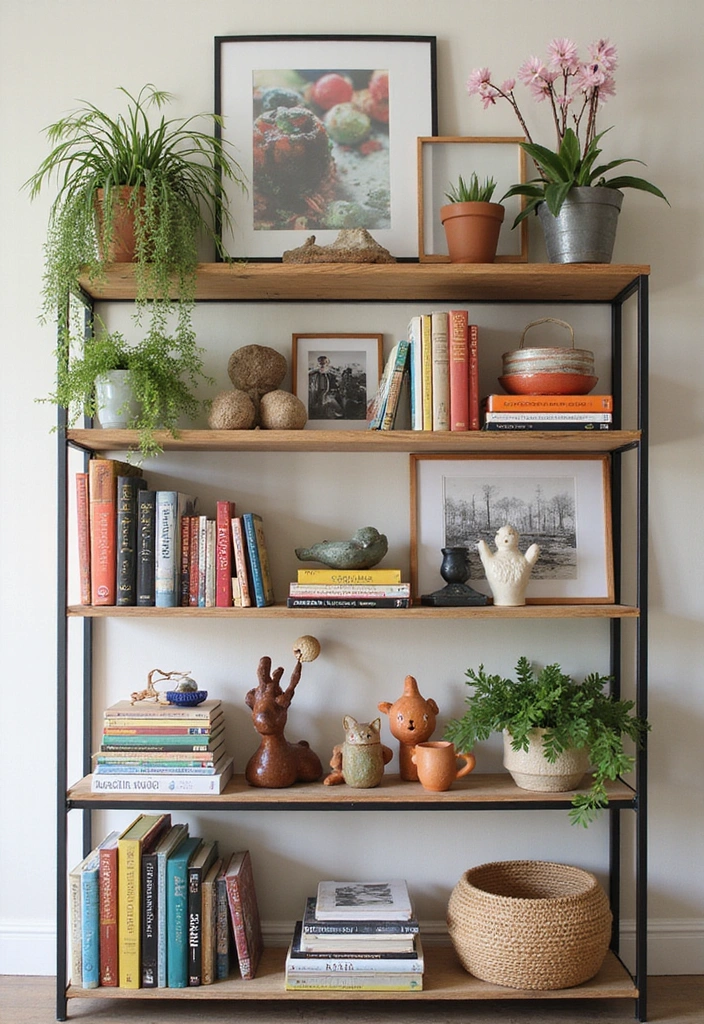 18 Jaw-Dropping Eclectic Apartment Decor Ideas to Mix Vintage Finds with Modern Touches! - 5. Gallery Shelves for Eclectic Display